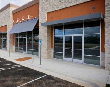 storefront windows and entrances